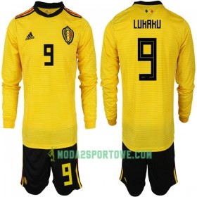 Koszulka Belgia LURARU 9 Dziecięcy Mistrzostwa Świata 2018 Wyjazdowe Stroje Piłkarskie Długi Rękaw